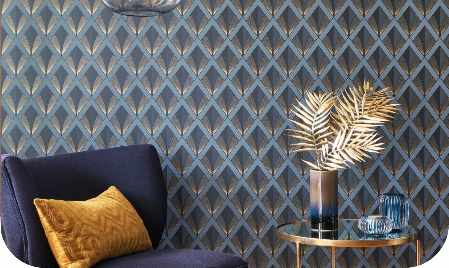Living Room with Twenties Wallpaper 